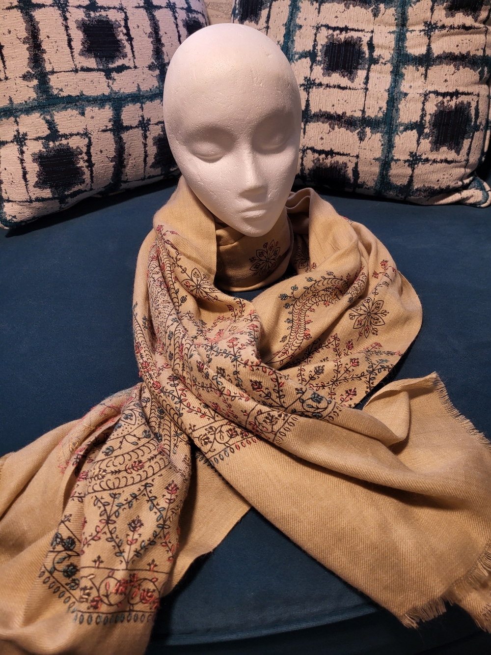 Kashmiri Embroidered Pashmina Scarf